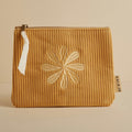 Besticke Cordtasche S - Goldgelb