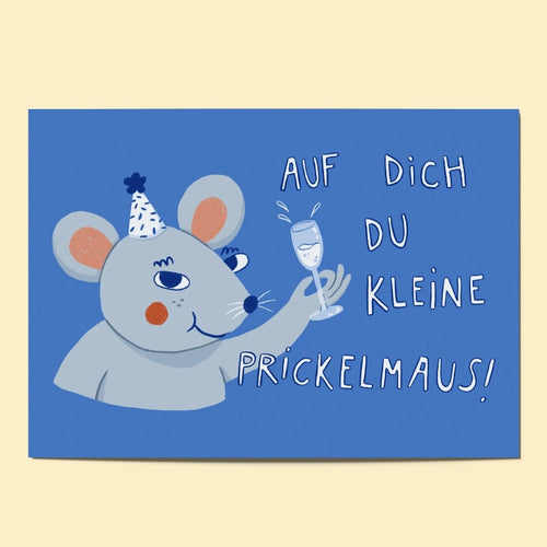 Postkarte - Prickelmaus