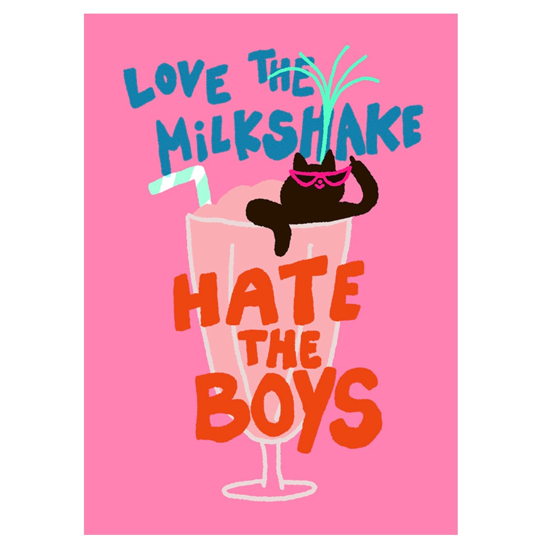 Postkarte- Love the Milkshake