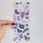 Stickerbogen - Glitzer Katzen - Galaxy