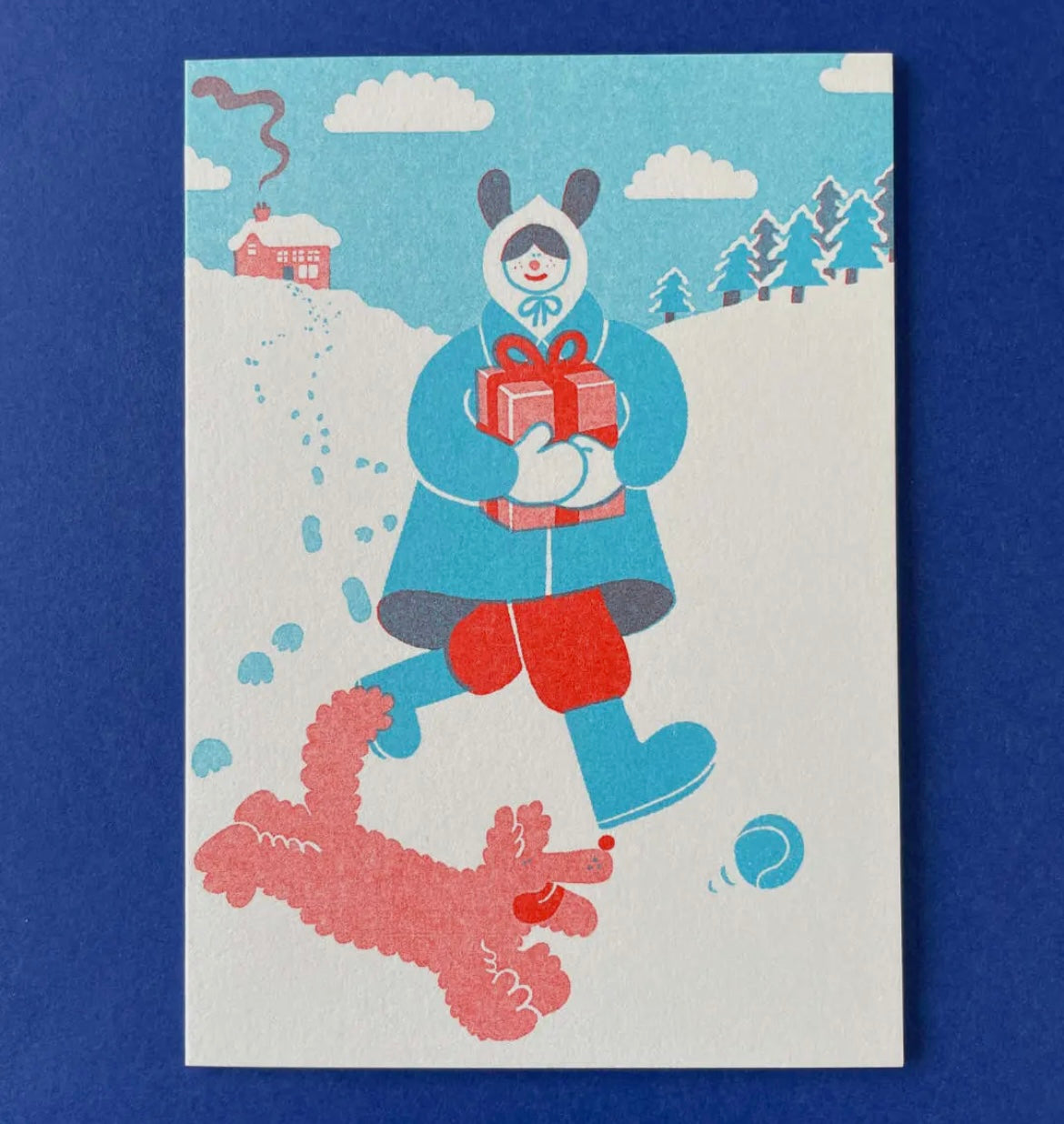 Grußkarte - Snow Day Walk