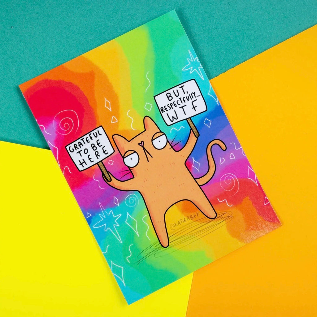 Postkarte - Grateful but WTF