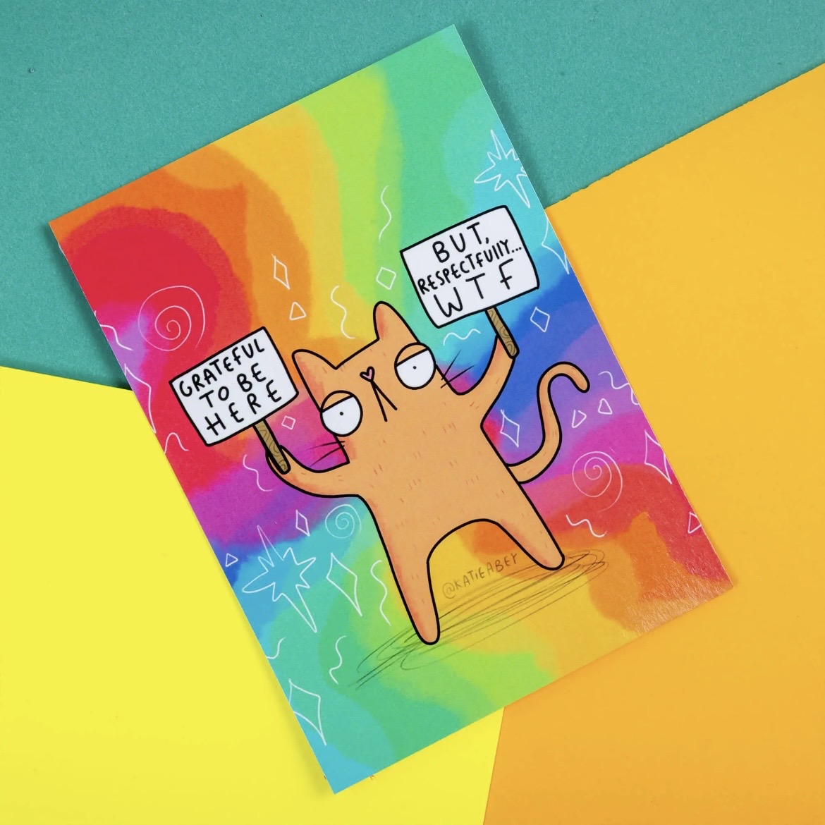 Postkarte - Grateful but WTF
