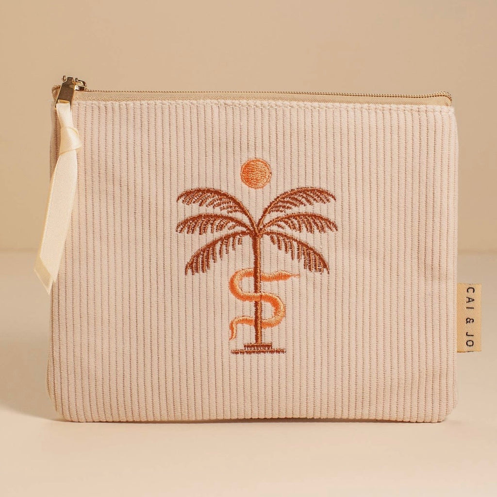 Besticke Cordtasche S - Beige