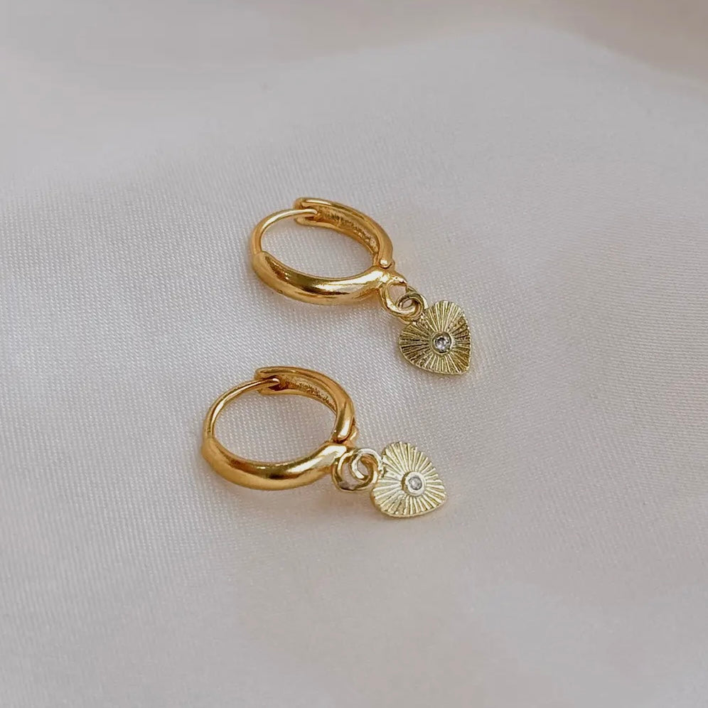 Ohrringe - Mini Heart Huggies