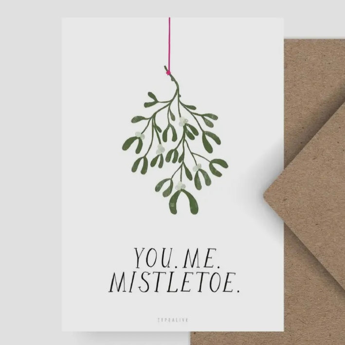 Postkarte - You. Me. Mistletoe.