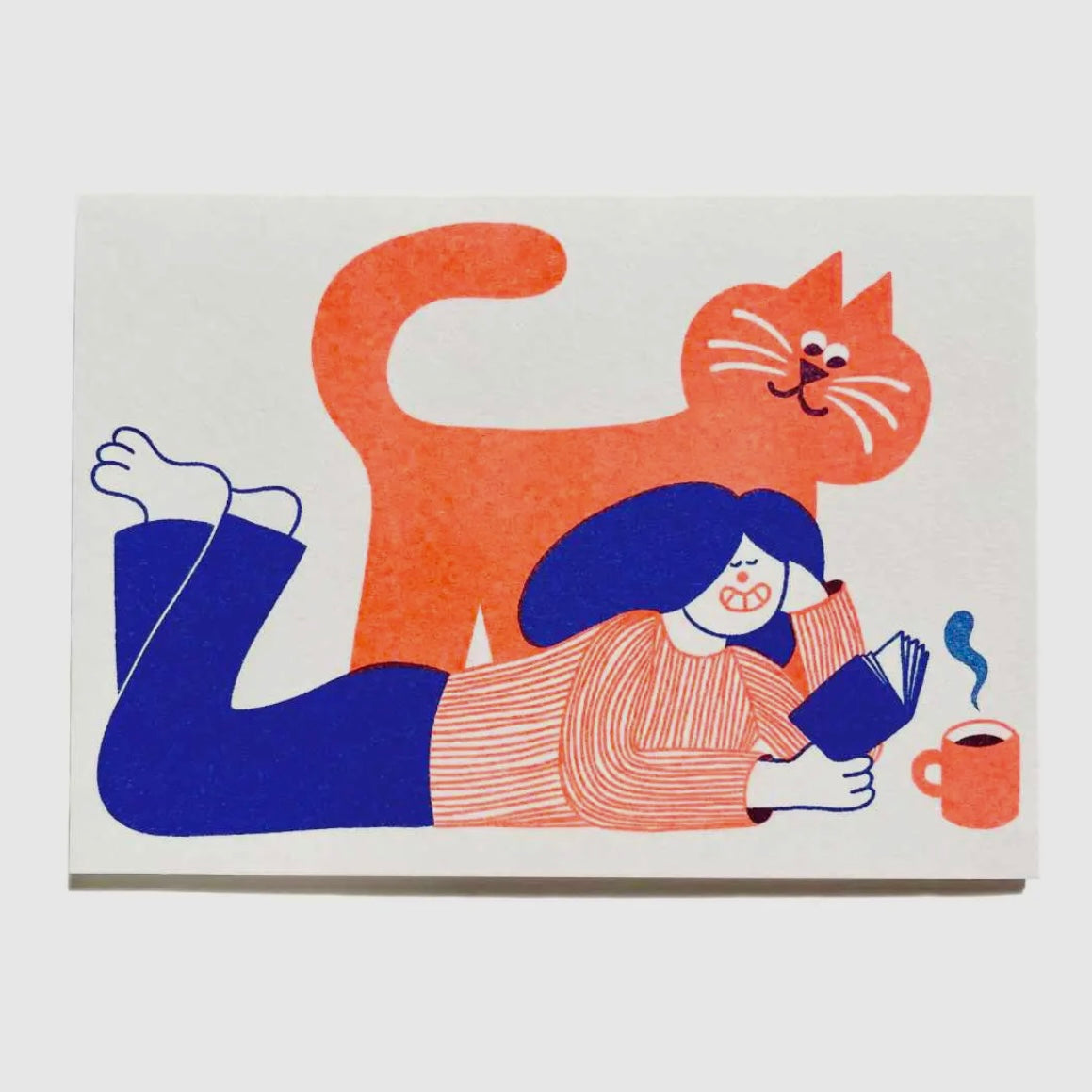 Grußkarte - Reading Cat