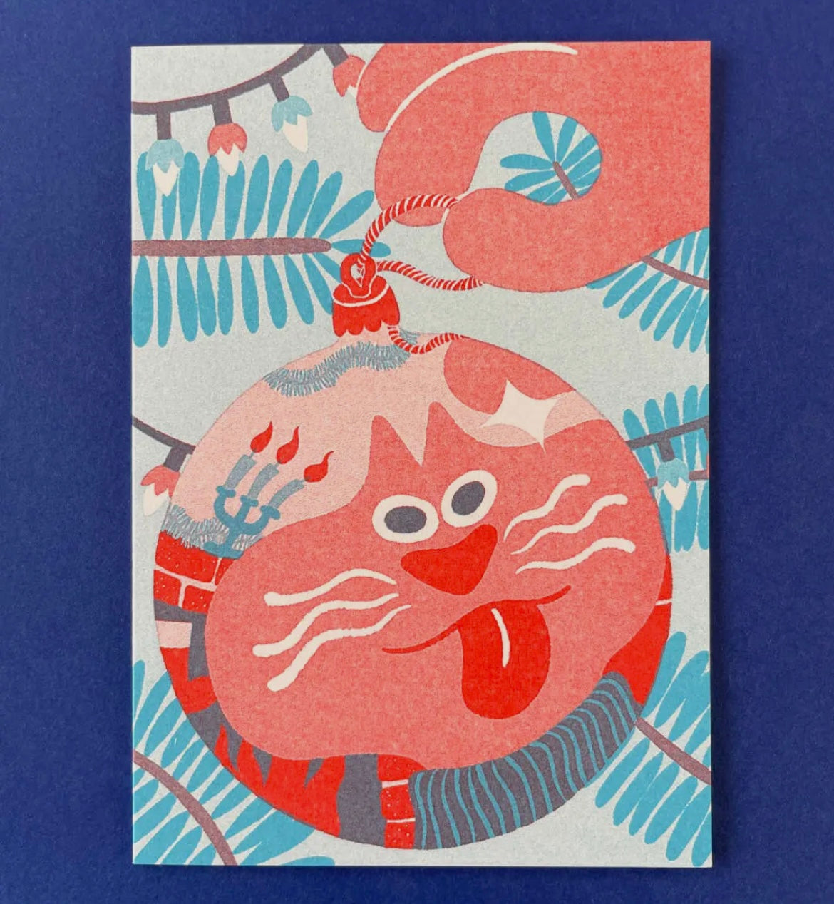 Grußkarte - Cat Bauble