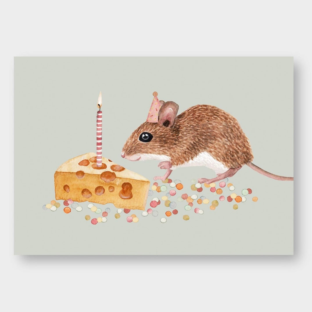 Postkarte - Geburtstagsmaus