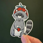 Aufkleber - Erdbeerenwaschbär