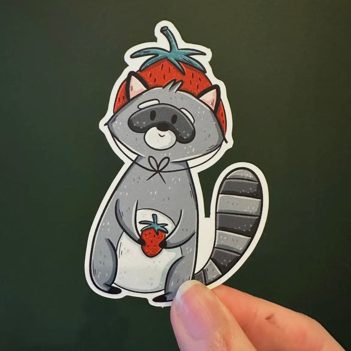 Aufkleber - Erdbeerenwaschbär