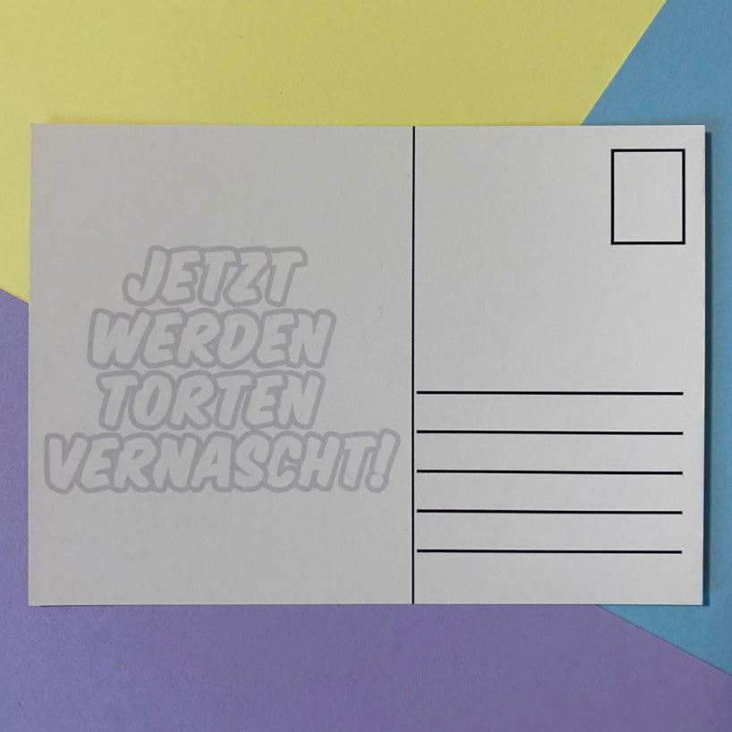 Postkarte - Jetzt werden Torten vernascht
