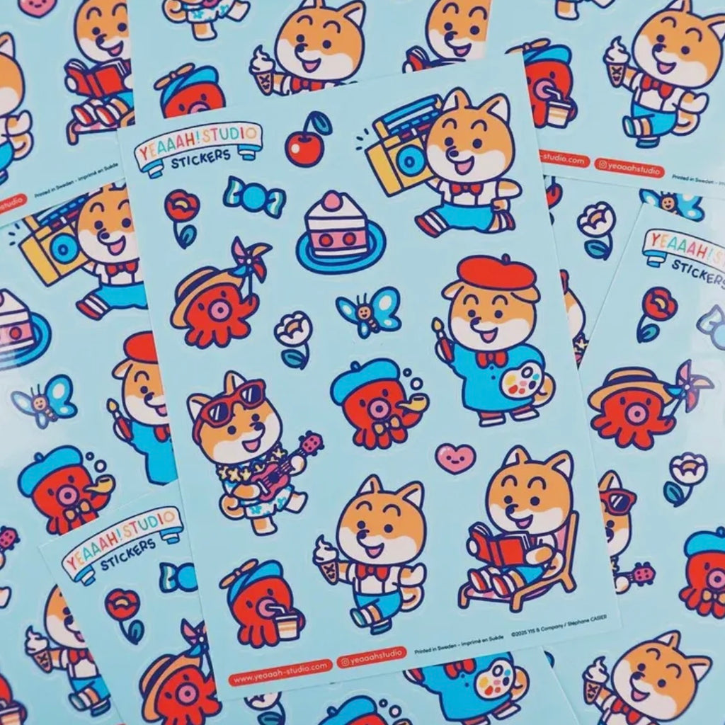 Stickerbogen - Shiba Characters