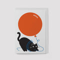 Grußkarte - Katze mit Ballon