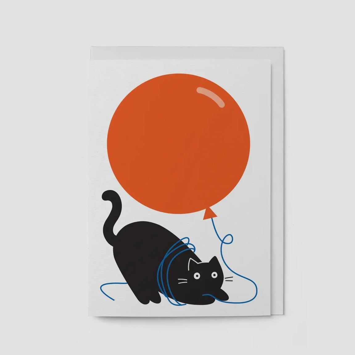 Grußkarte - Katze mit Ballon