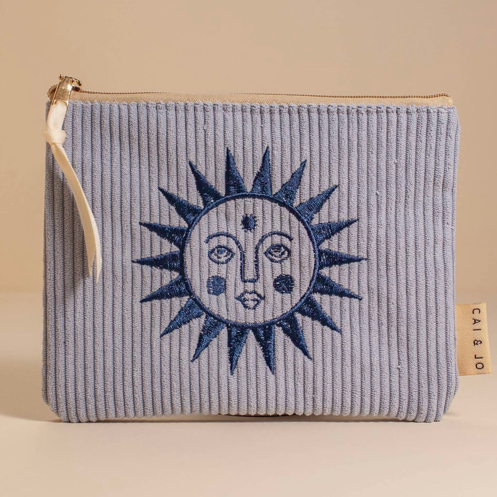 Besticke Cordtasche S - Blau