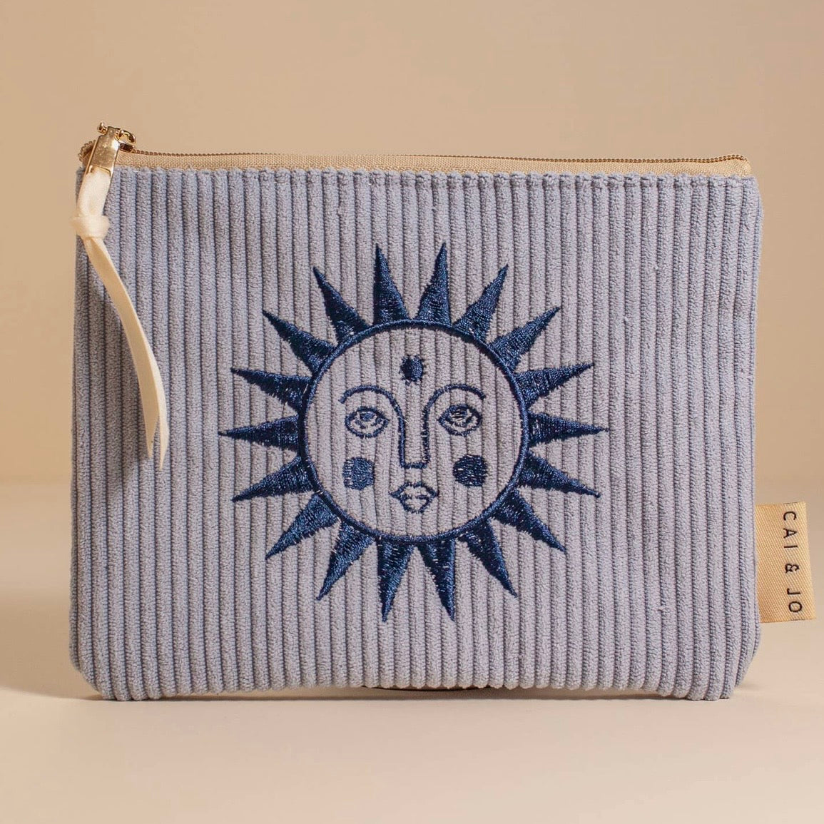 Besticke Cordtasche S - Blau