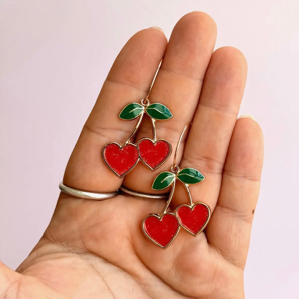 Ohrringe - Cherry Heart Hoops