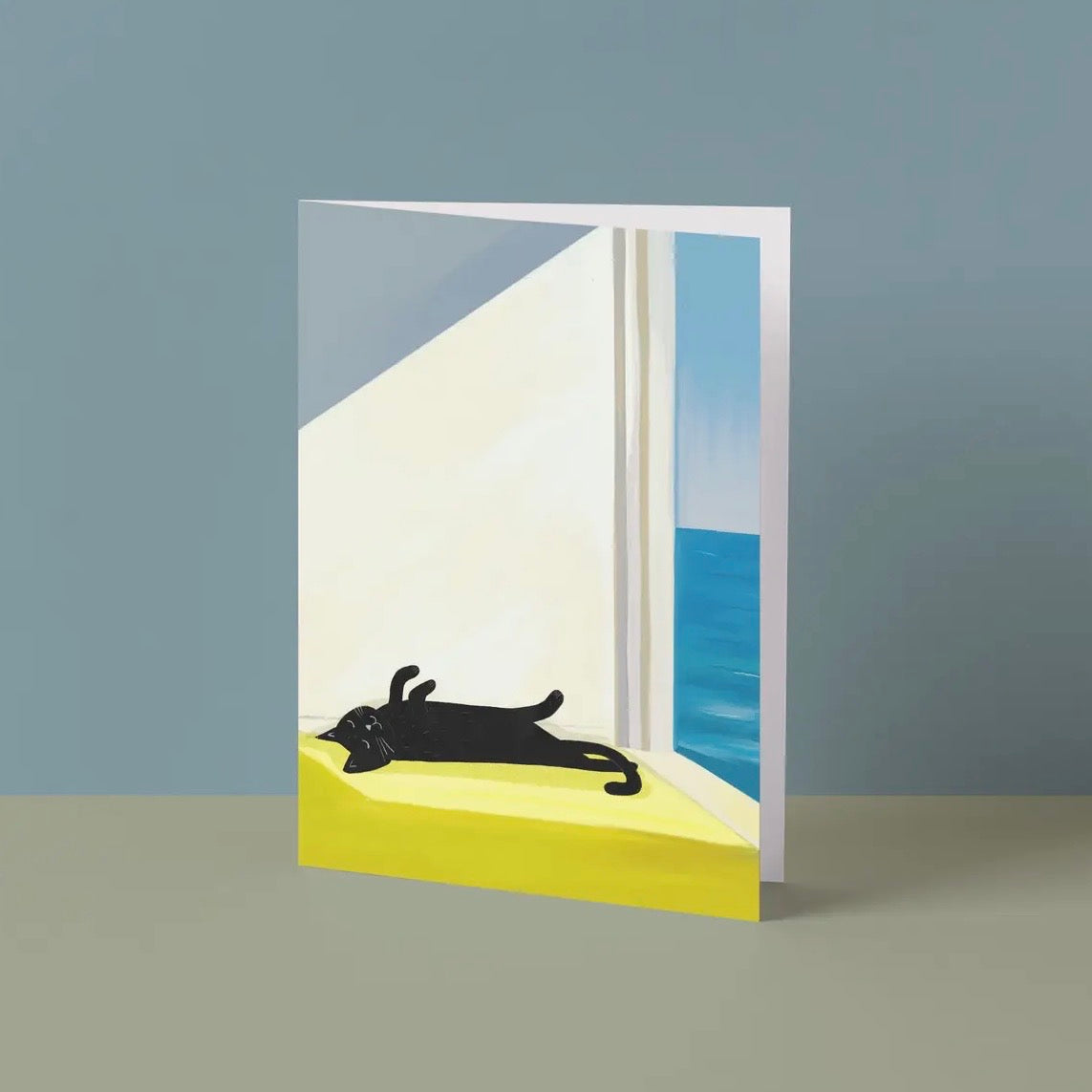 Grußkarte - Cat Bathing by the Sea