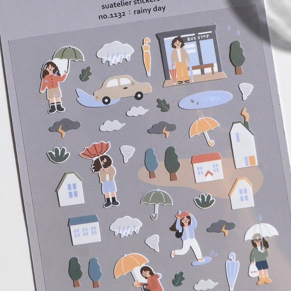Stickerbogen - Rainy Day