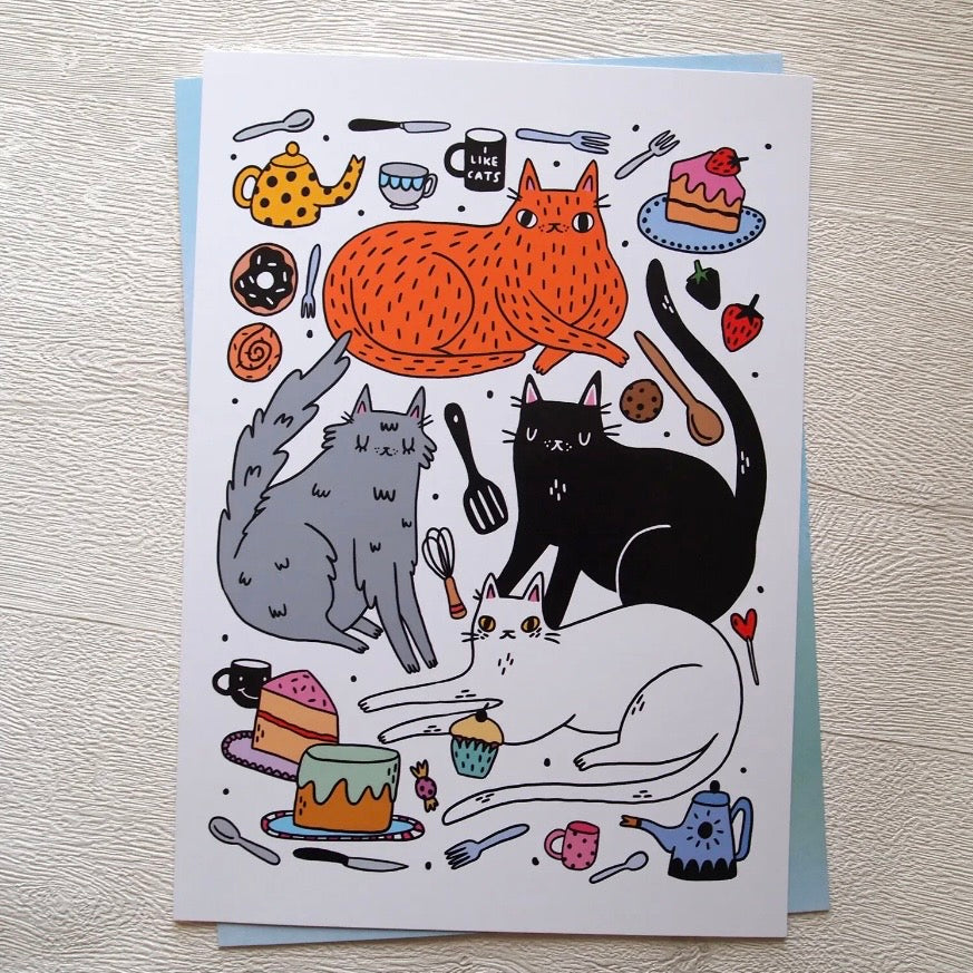 A4 Print - Kitchen Cats