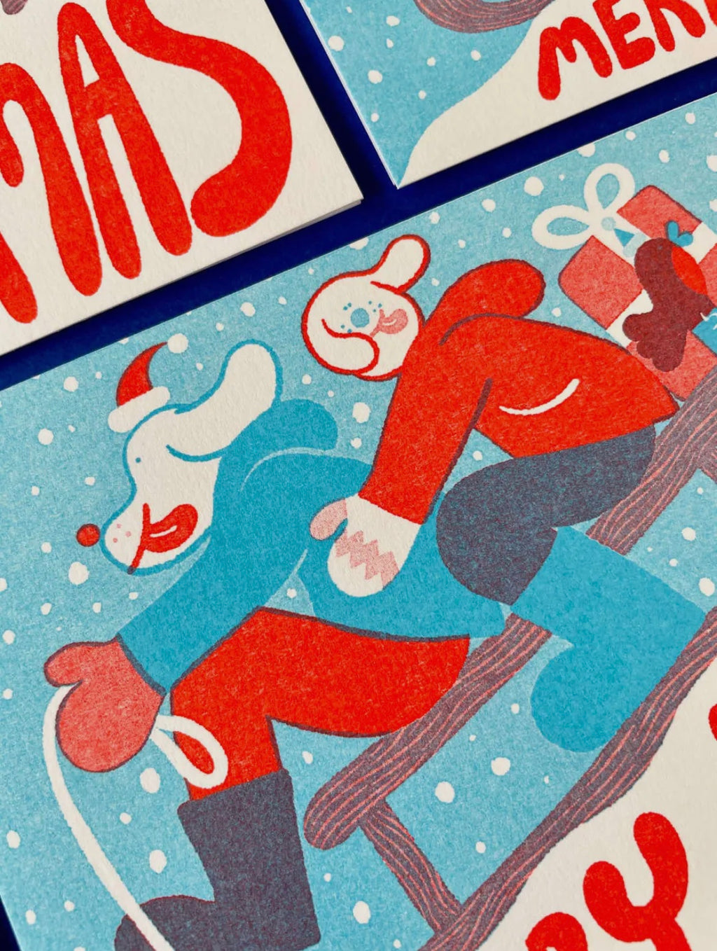 Grußkarte - Merry Xmas Sledgers