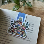 Magnetisches Lesezeichen - Frösche mit Bücherstapel