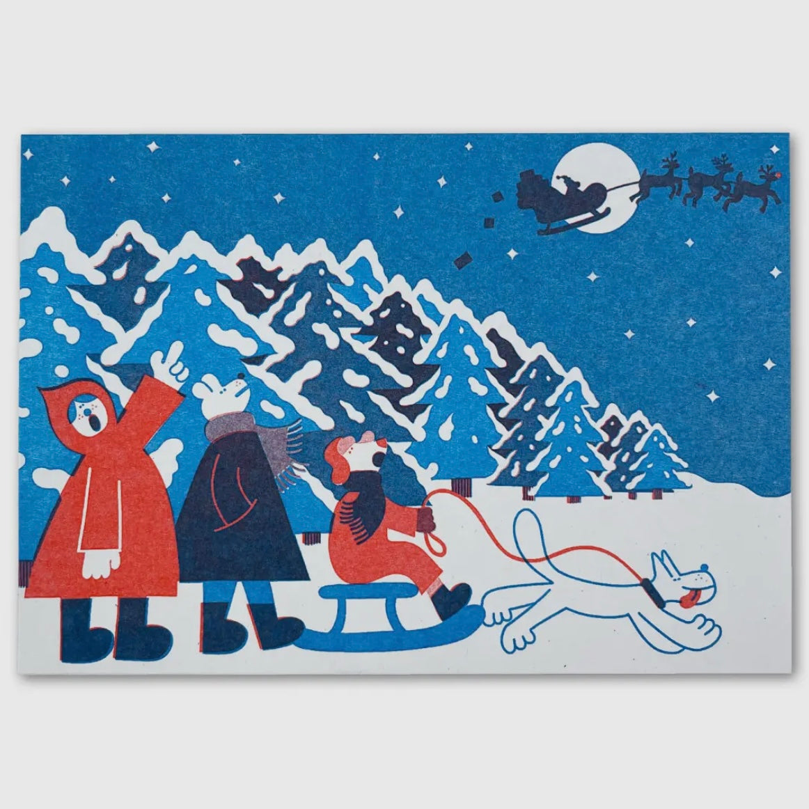 Grußkarte - Christmas Sledging