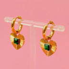 Ohrringe - Emerald Heart Hoops