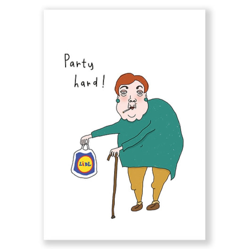 Grußkarte - Party Hard!