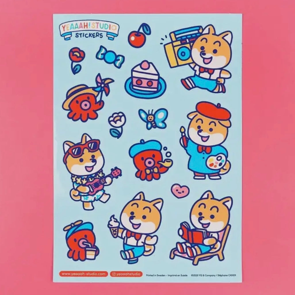 Stickerbogen - Shiba Characters
