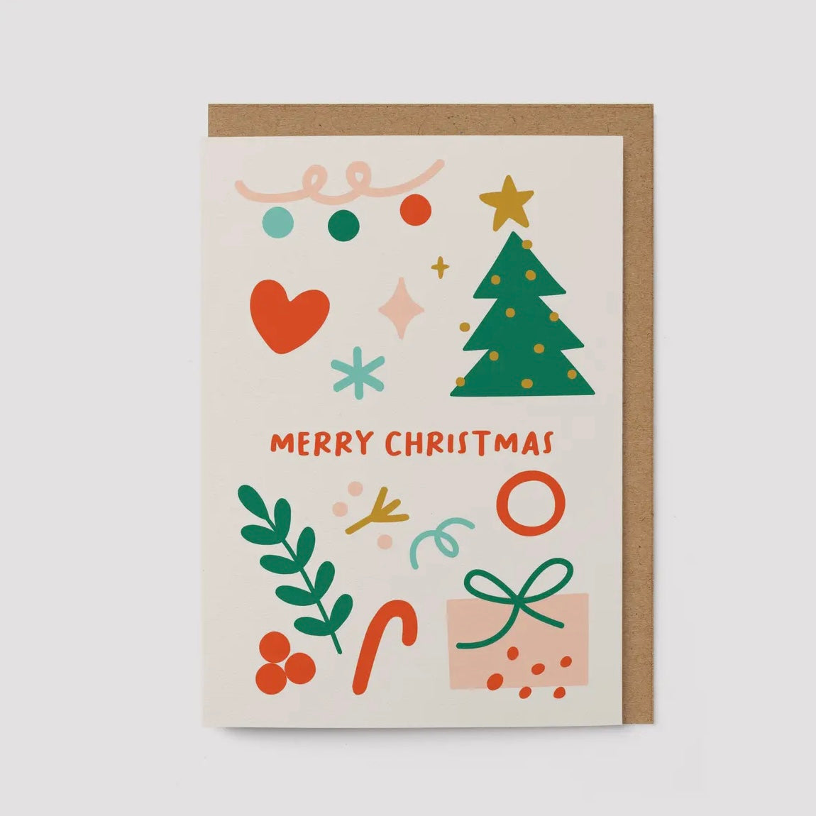 Grußkarte - Happy Christmas (Symbols)