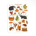 Stickerbogen - Herbstwald