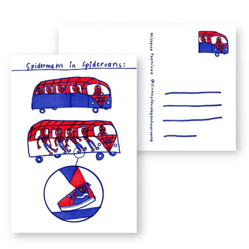 Postkarte - Spidermans in Spidervans