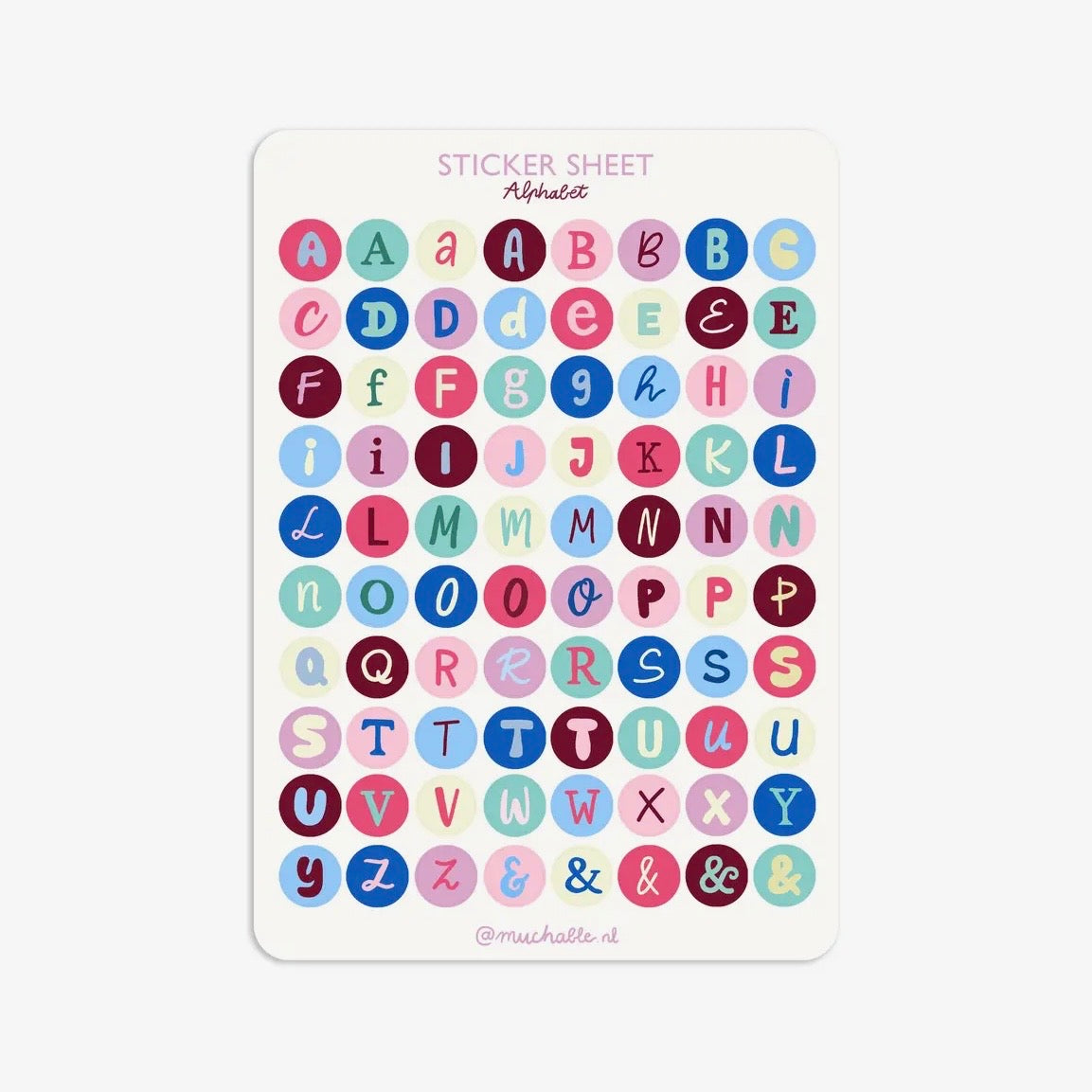 Stickerbogen - Buchstaben