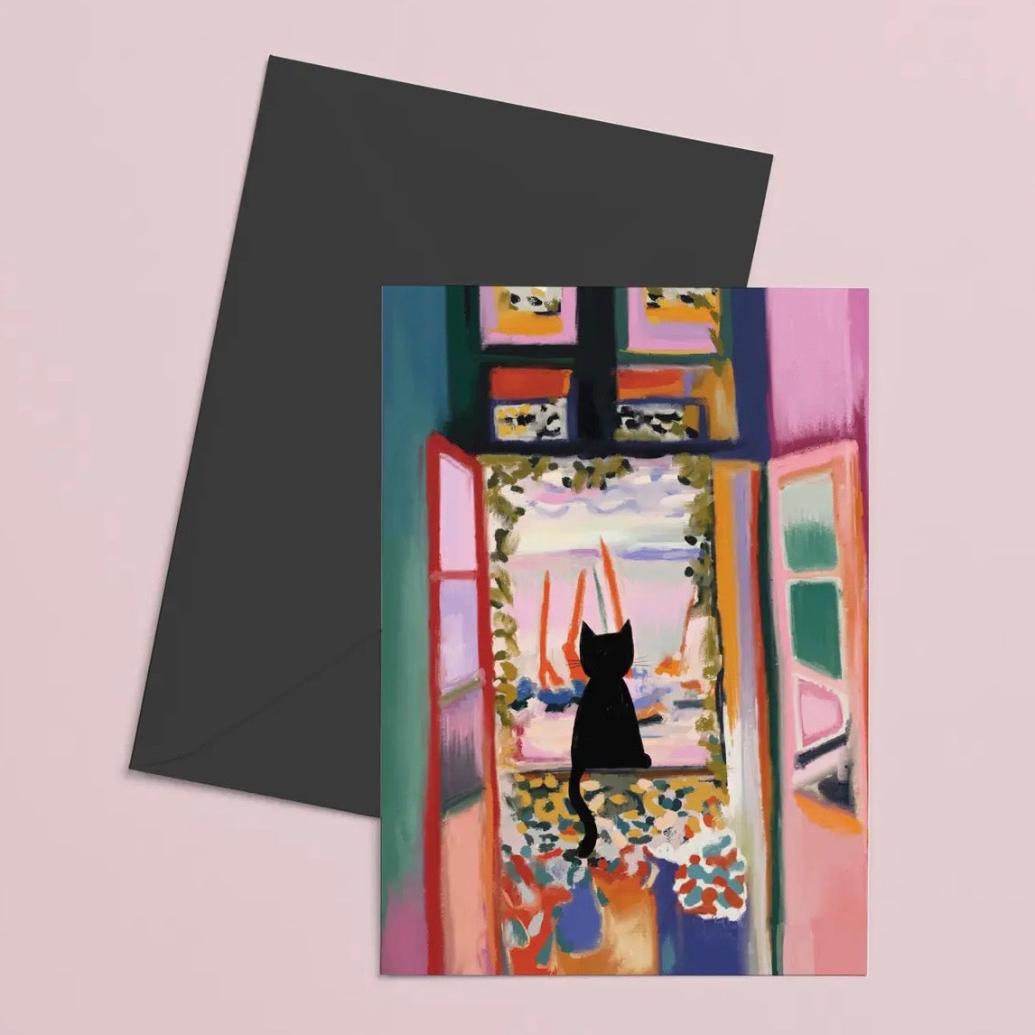 Grußkarte - Catisse in the Window