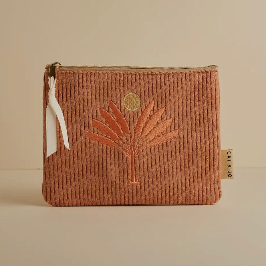 Besticke Cordtasche - Dusty Pink