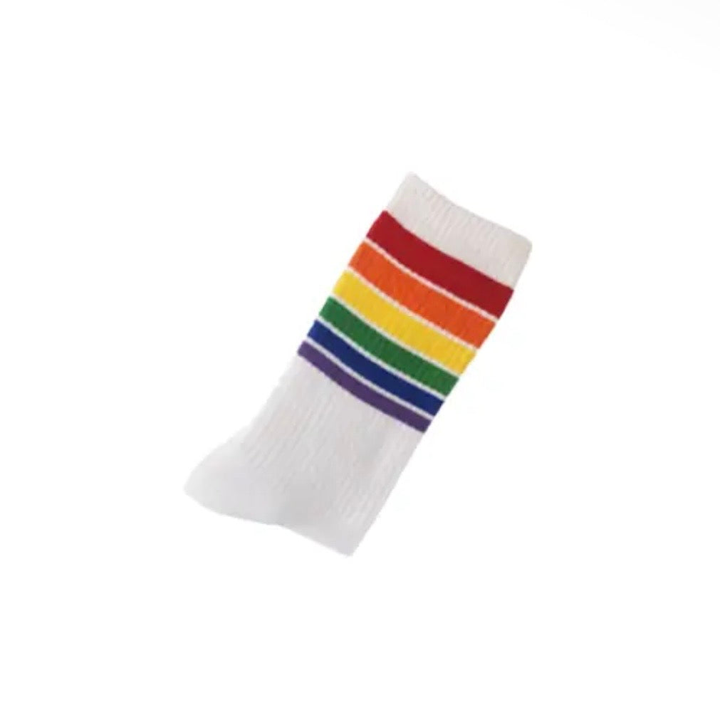 Socken - Regenbogen Weiß