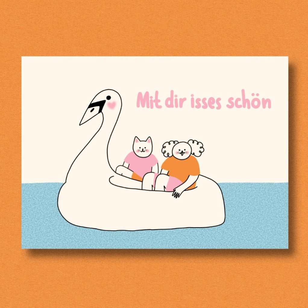 Postkarte - Mit dir isses schön
