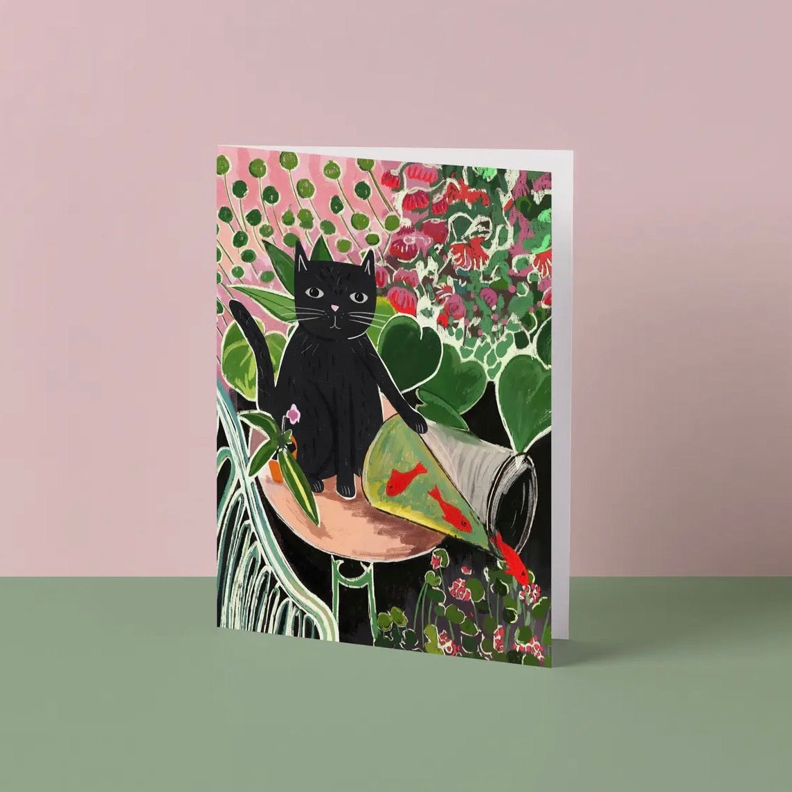 Grußkarte - Catisse and the Goldfish