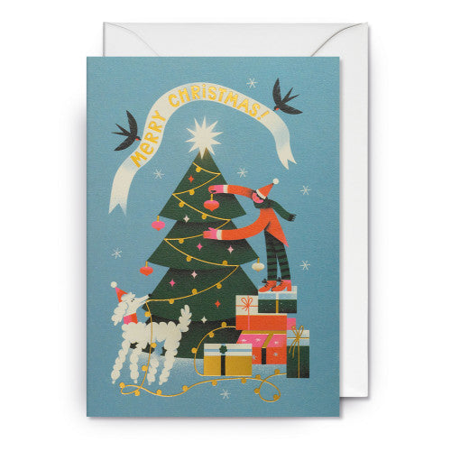 Grußkarte - Baum Schmücken