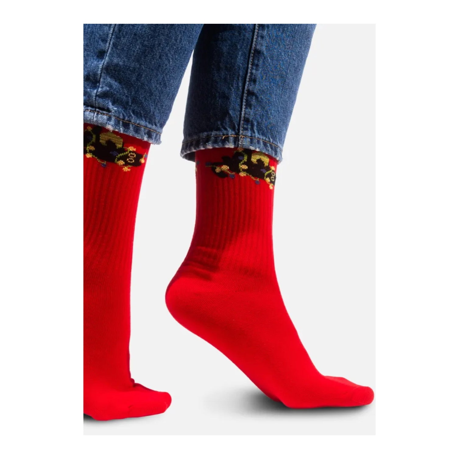 Sport Socken - Katze mit Lichterkette