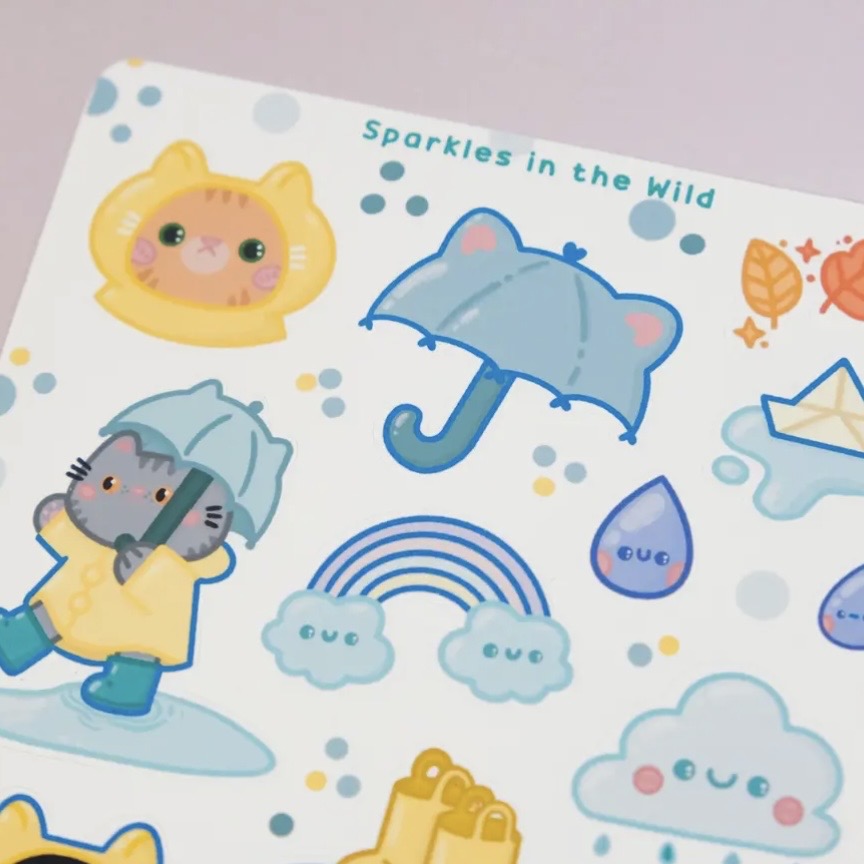 Stickerbogen - Enjoy The Rain