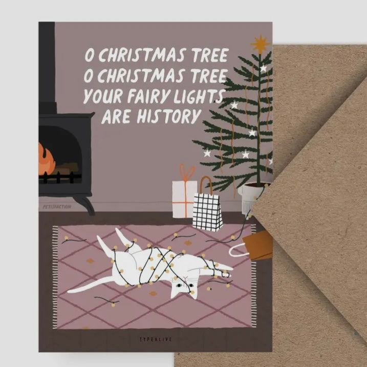 Postkarte - Your Fairy Lights Are History (Cat)