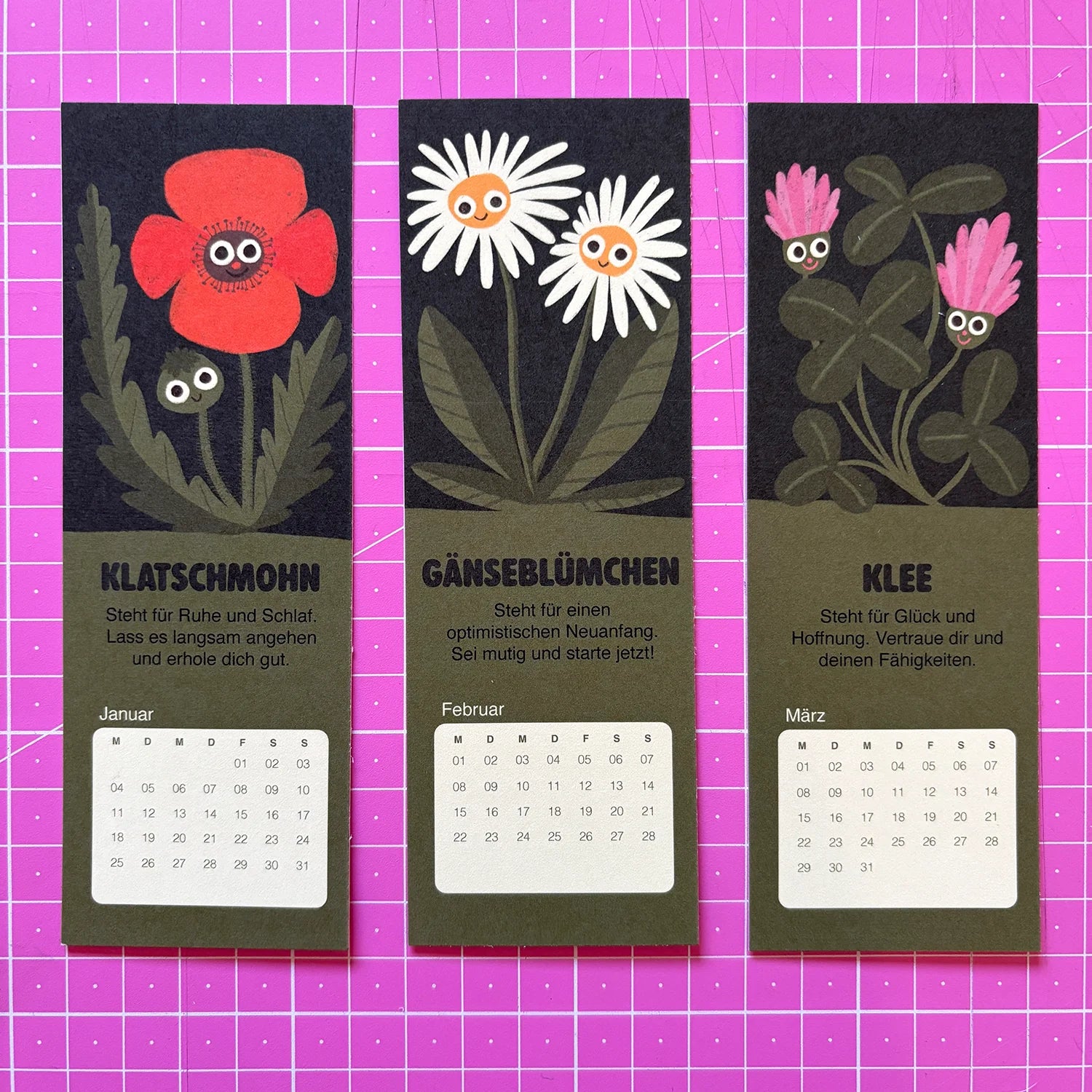 Sprache der Blumen - Lesezeichen Kalender 2027