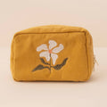 Besticke Cordtasche M - Goldgelb