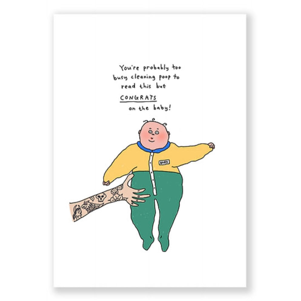 Grußkarte - Too Busy Cleaning Poop