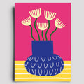Postkarte - Blumenvase (pink)