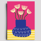 Postkarte - Blumenvase (pink)