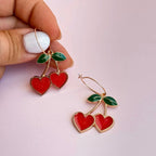 Ohrringe - Cherry Heart Hoops